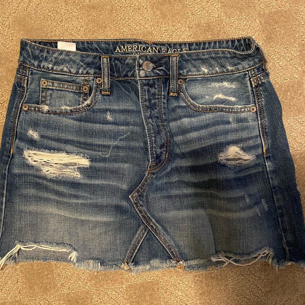 American eagle jean mini skirt